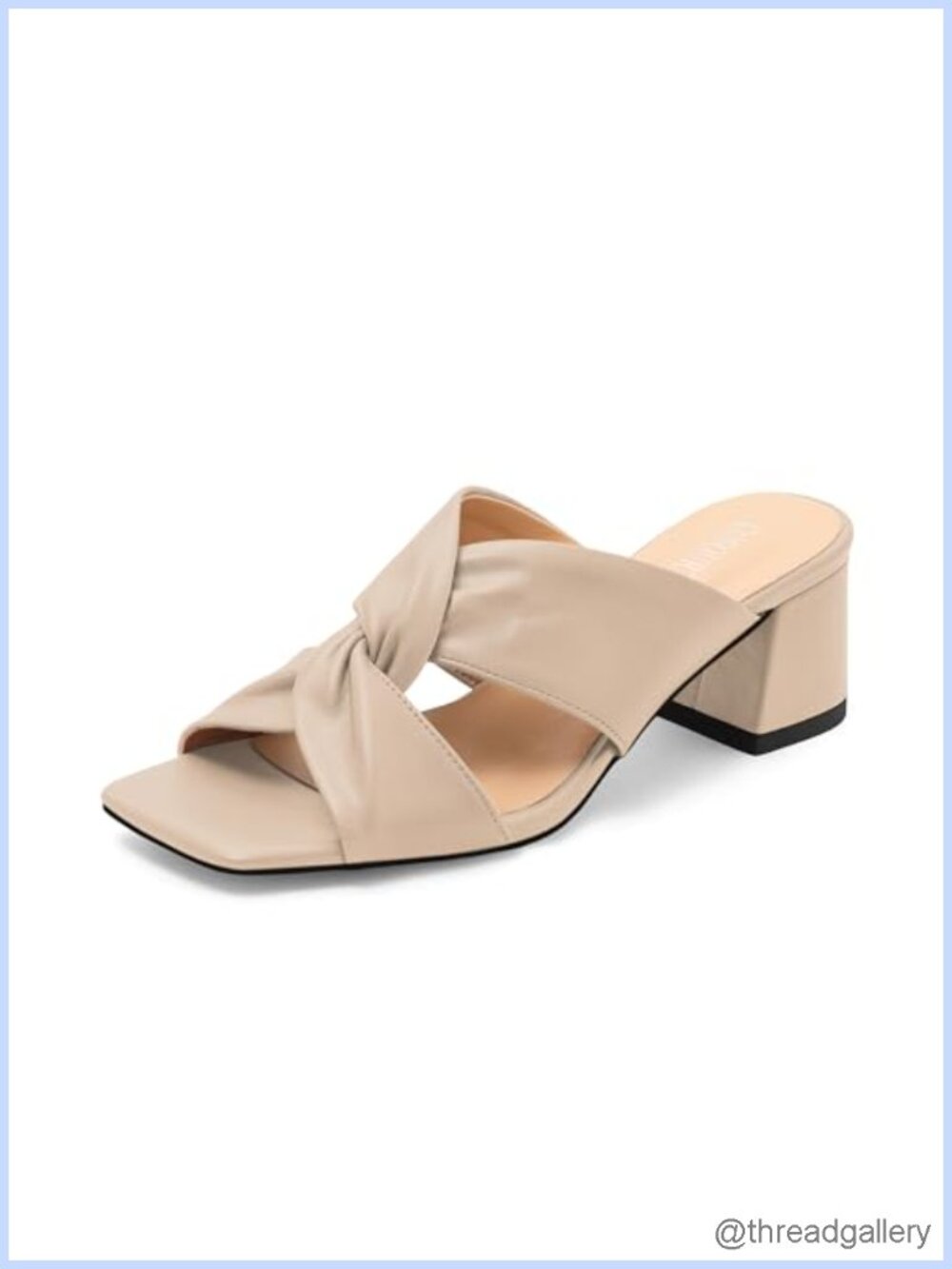 Women's Square Toe Block Heel Mule Sandals Slip-On Low Heel Summer Shoes